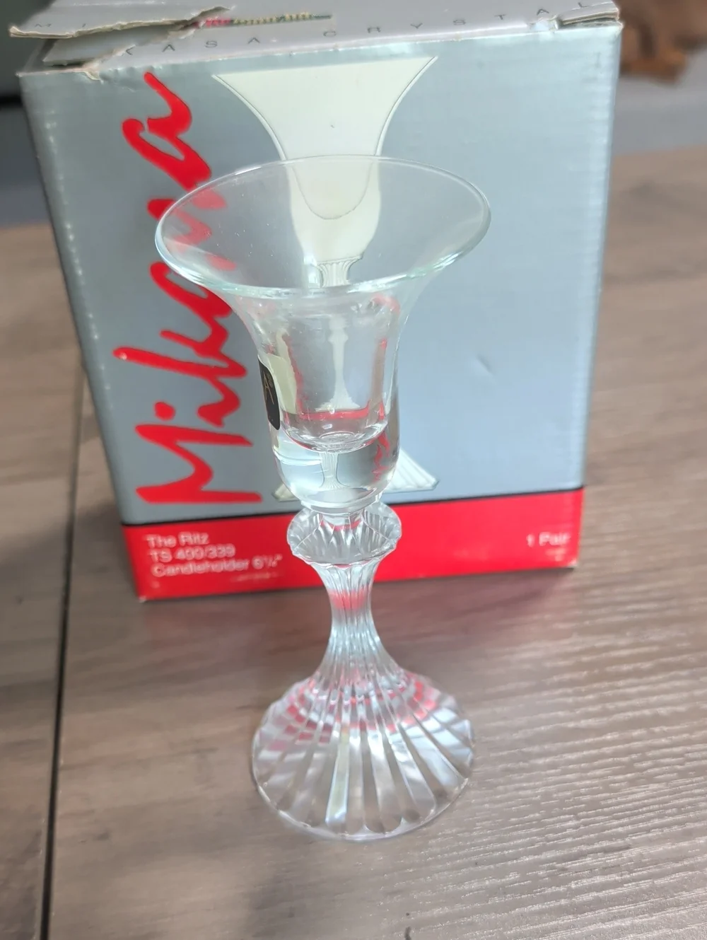 Mikasa Pair Of Crystal Candleholders